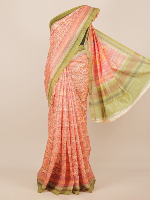 

Pothys Peach-Coloured Woven Design Saree