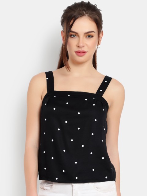 

Ayaany Women Black & White Printed Regular Top