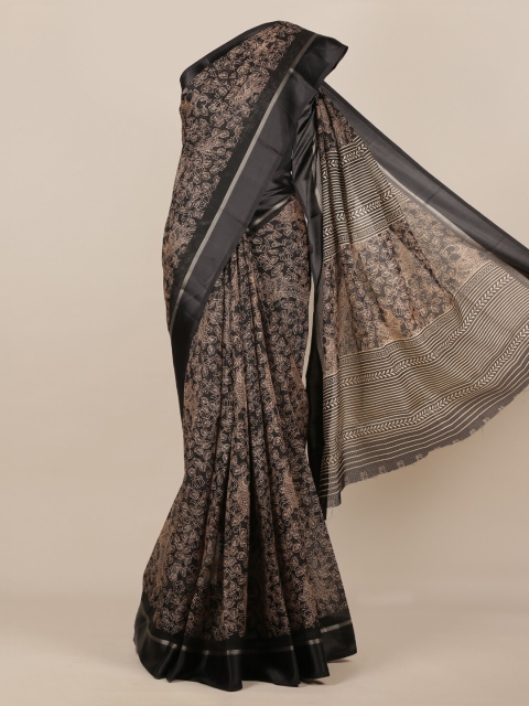 

Pothys Black & Beige Jute Silk Printed Saree