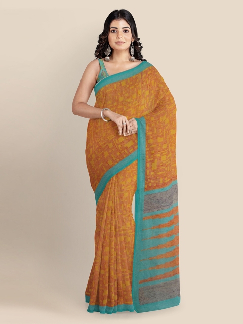 

KLM Fashion Mall Yellow Jute Cotton Printed Banarasi Saree