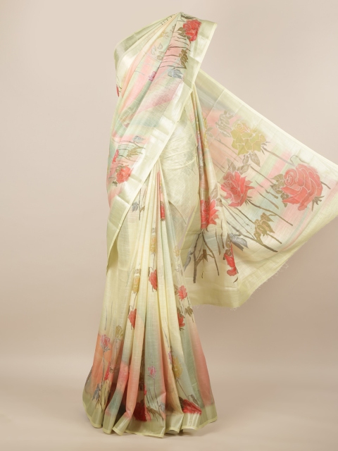 

Pothys Yellow Woven Design Linen Blend Saree