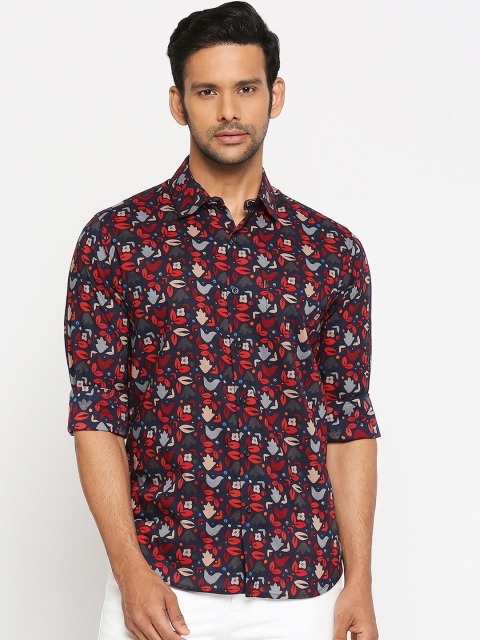 

Mufti Men Navy Blue Slim Fit Printed Casual Shirt