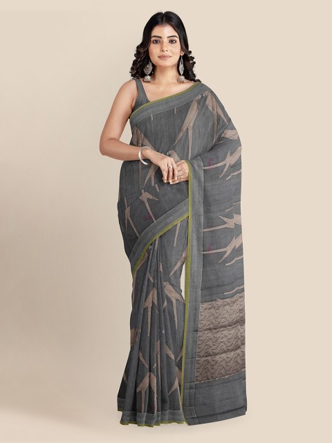 

KLM Fashion Mall Grey Printed Banarasi Saree