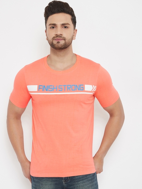 

Austin wood Men Orange Printed V-Neck T-shirt