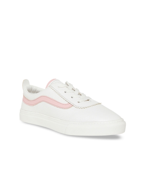 

People Women White Striped Sneakers