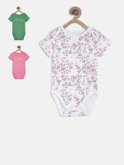 

MINI KLUB Infant Girls Pack of 3 Printed Bodysuits, White