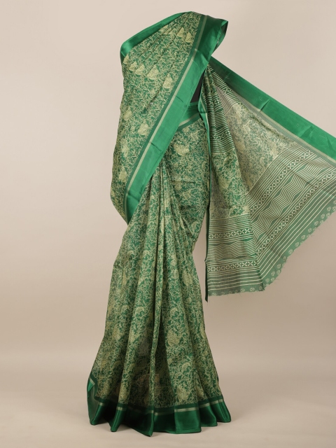 

Pothys Green & Cream-Coloured Jute Silk Woven Design Saree