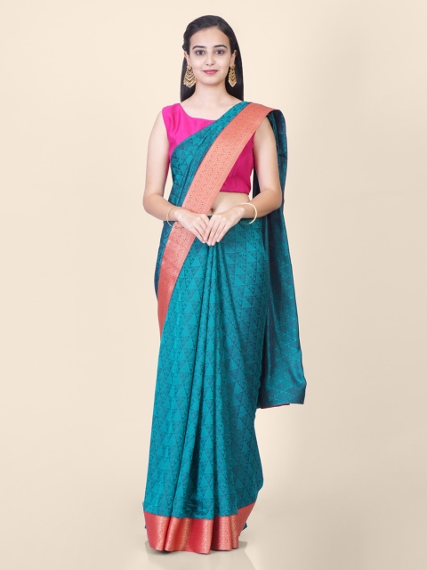 

Hastakala Blue Brasso Printed Banarasi Saree