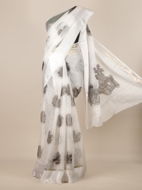 

Pothys White Woven Design Jute Silk Saree