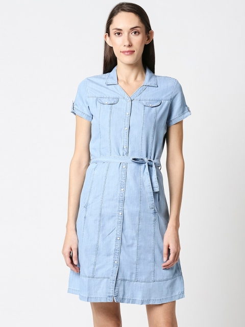 

Kraus Jeans Women Blue Solid Shirt Dress