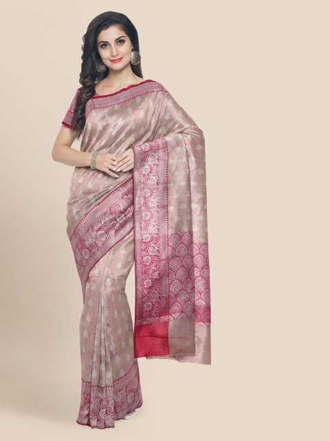 

KLM Fashion Mall Pink Tissue Woven Design Banarasi Saree