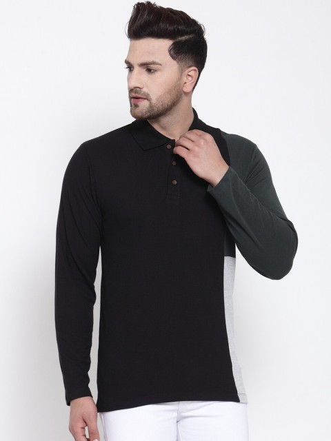 

Kalt Men Black & Grey Colorblocked Tshirt