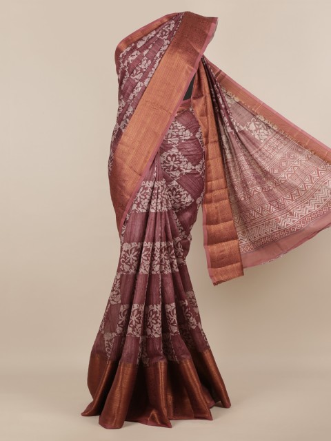 

Pothys Brown Woven Design Jute Silk Saree
