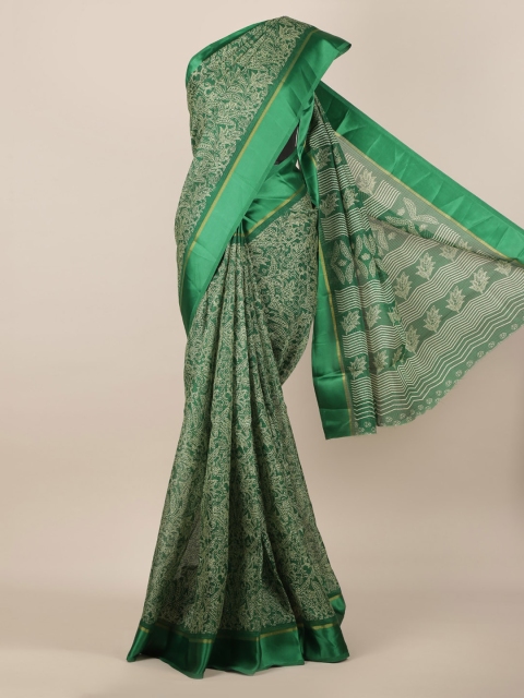 

Pothys Green Printed Jute Silk Saree