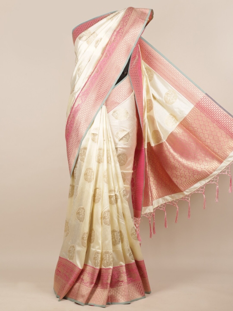 

Pothys Cream-Coloured Woven Design Jute Silk Saree