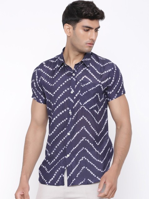 

Tistabene Men Blue Slim Fit Printed Casual Shirt