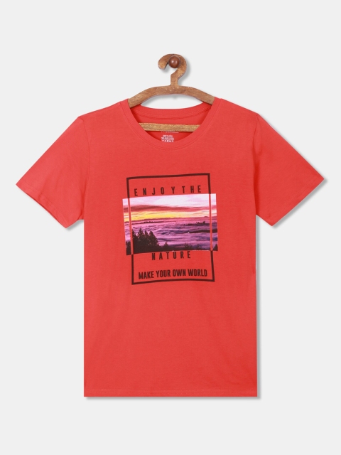 

Cherokee Boys Red Printed V-Neck T-shirt