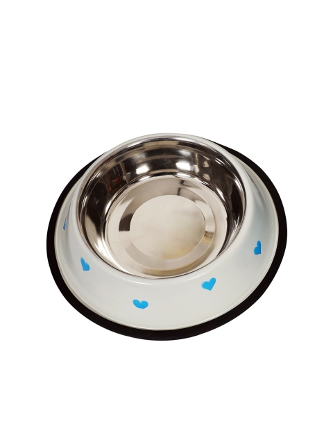

TREEMODA Black & Steel Toned Solid Dog Feeding Bowl