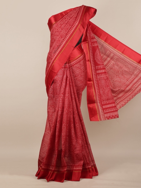 

Pothys Red Woven Design Jute Silk Saree