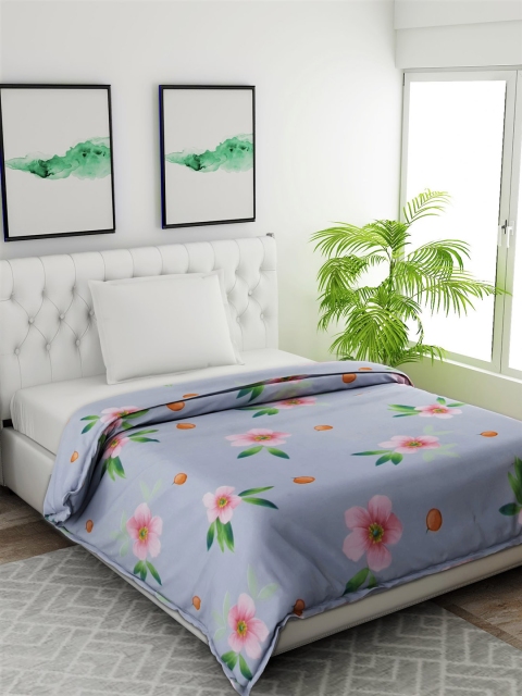 

Salona Bichona Lavender & Pink Floral Mild Winter 120 GSM Single Bed Comforter