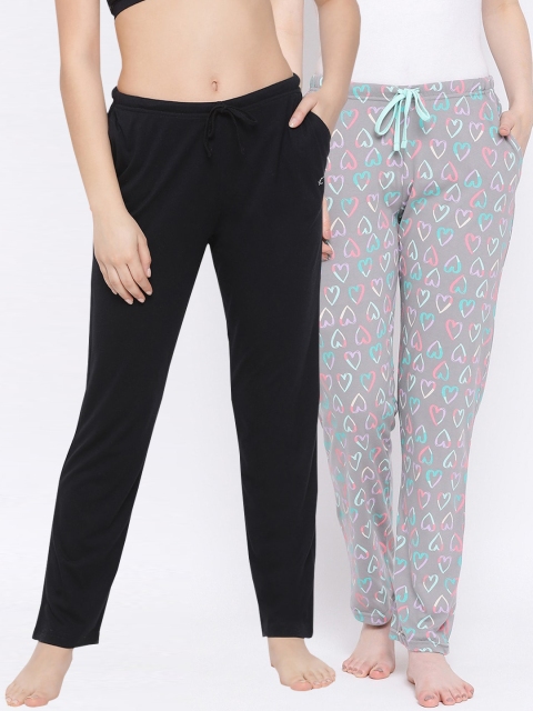 

Kanvin Women Pack Of 2 Pure Cotton Lounge Pants, Black