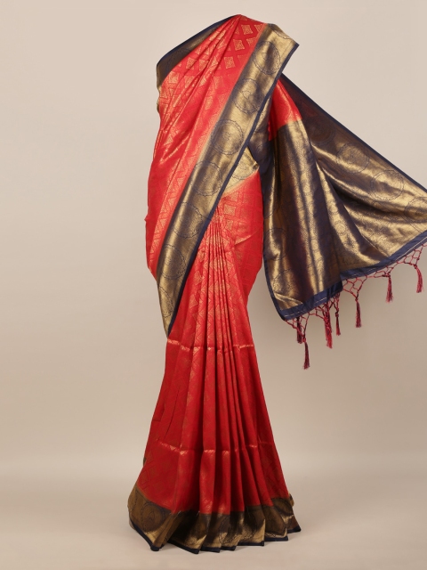 

Pothys Red Woven Design Jute Silk Saree