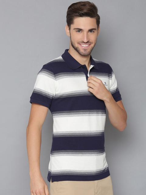 

GANT Men Blue Striped Polo Collar T-shirt