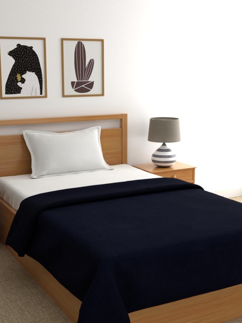 

Raymond Home Navy Blue Solid AC Room 270 GSM Single Bed Blanket