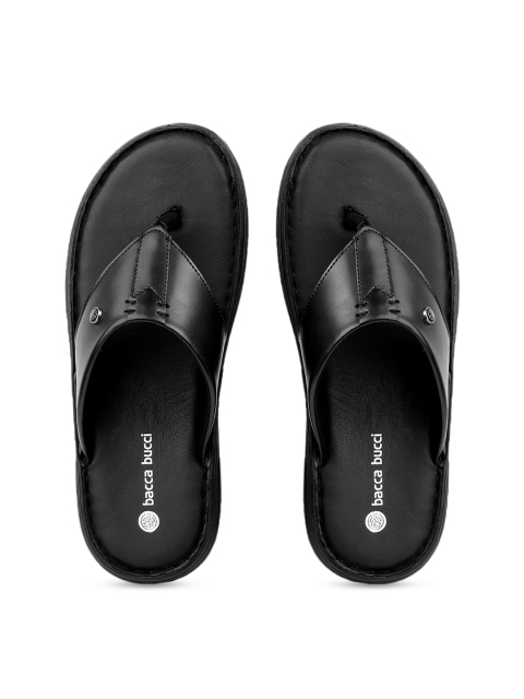

bacca bucci Men Black Solid Thong Flip-Flops