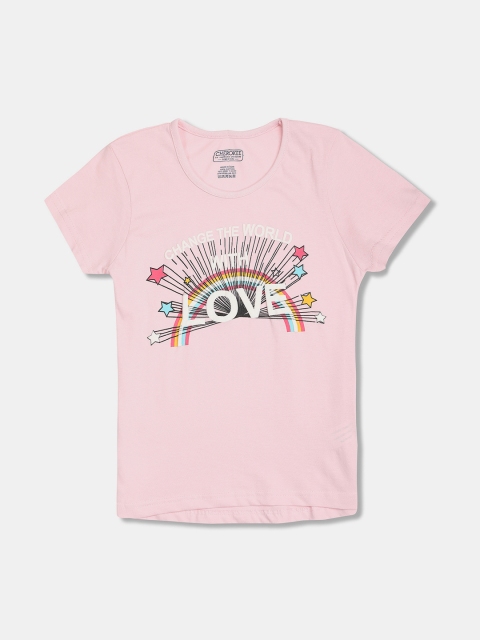 

Cherokee Girls Pink Printed Round Neck T-shirt