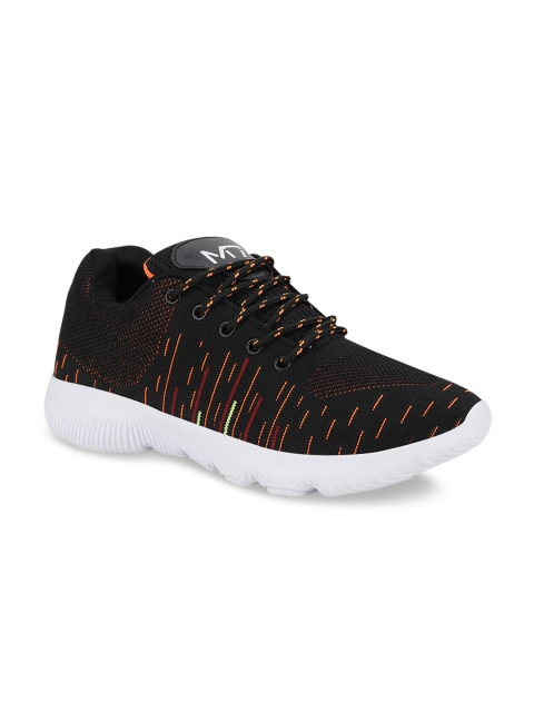 

M7 by Metronaut Men Black & Orange Woven Design Sneakers