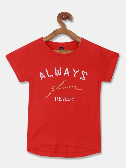 

Cherokee Girls Red Printed Round Neck T-shirt