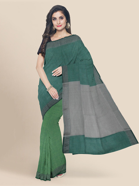 

KLM Fashion Mall Green Solid Saree