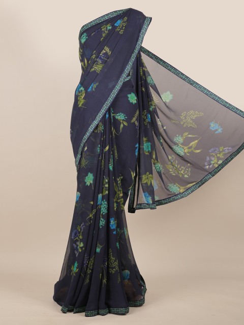 

Pothys Blue Printed Poly Chiffon Saree
