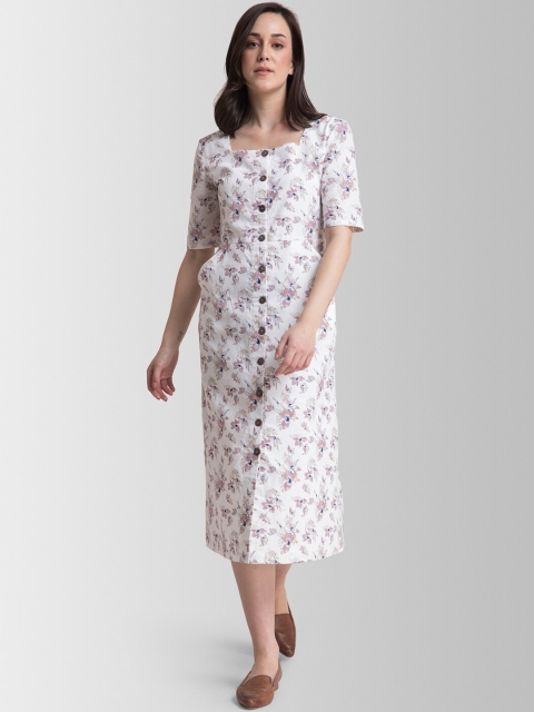

FableStreet Women Pink Printed A-Line Dress