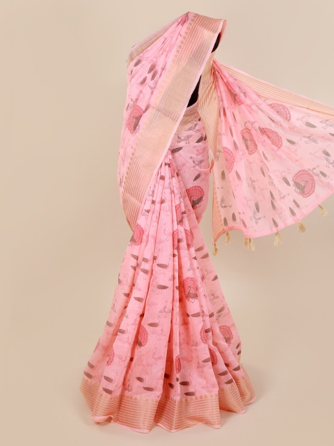 

Pothys Pink Woven Design Cotton Blend Saree
