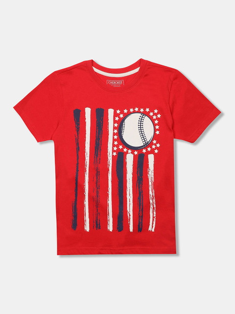 

Cherokee Boys Red Striped Round Neck T-shirt