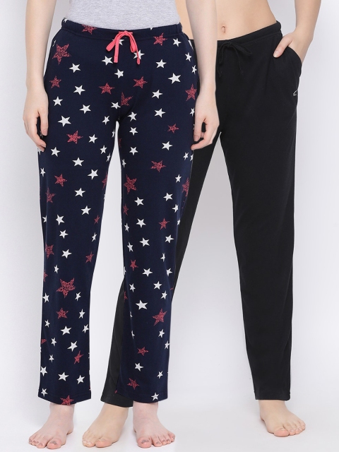 

Kanvin Women Pack Of 2 Pure Cotton Lounge Pants, Black