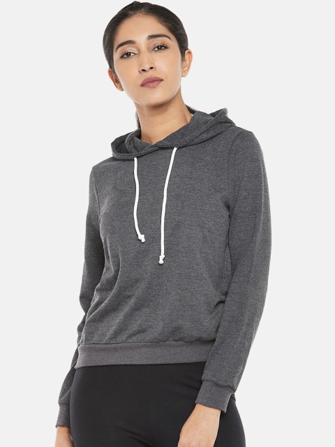 

Ajile by Pantaloons Women Grey Solid Hooded Sweatshirt