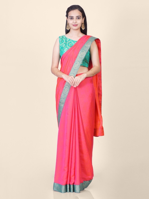 

Hastakala Pink Brasso Solid Handloom Banarasi Saree