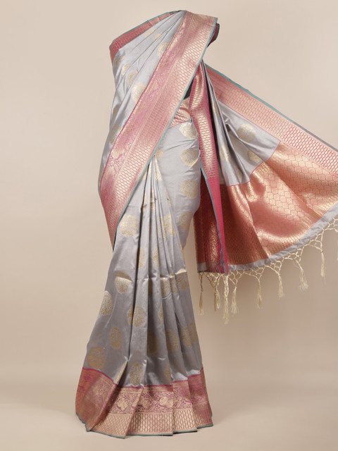 

Pothys Grey Woven Design Jute Silk Saree