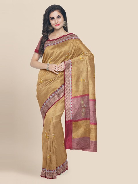 

KLM Fashion Mall Gold-Toned Tissue Woven Design Banarasi Saree