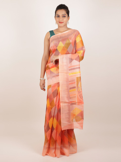 

Pothys Multicoloured Woven Design Jute Silk Saree, Multi