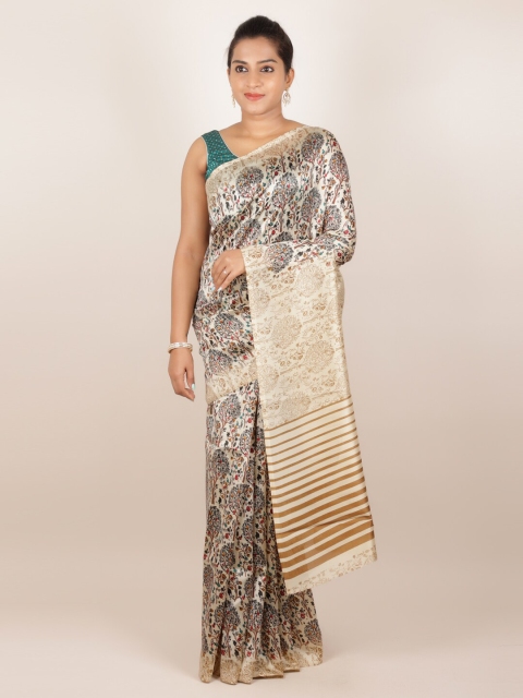 

Pothys Cream-Coloured Printed Saree