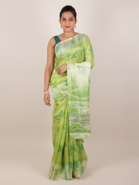 

Pothys Green Woven Design Jute Silk Saree
