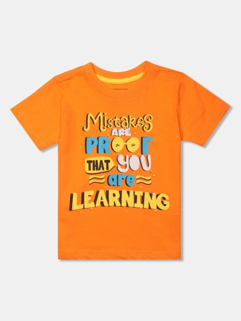 

Cherokee Boys Orange Printed Round Neck T-shirt