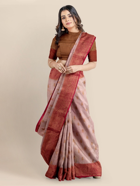 

KLM Fashion Mall Coral Woven Design Banarasi Saree, Peach