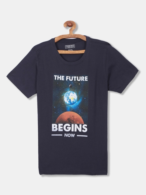 

Cherokee Boys Navy Blue Printed Round Neck T-shirt