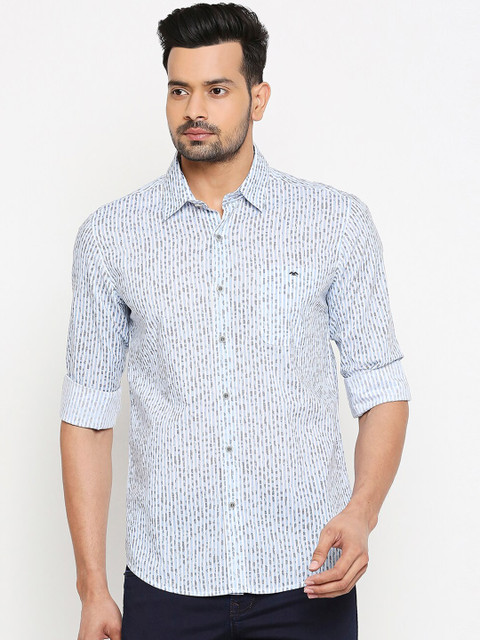 

Mufti Men Blue Slim Fit Printed Casual Shirt