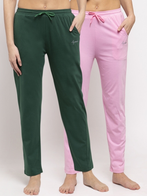 

NEUDIS Women Pack of 2 Solid Lounge Pants, Pink